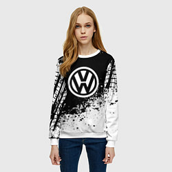 Свитшот женский Volkswagen: Black Spray, цвет: 3D-белый — фото 2