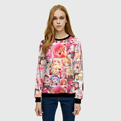 Свитшот женский Ahegao, цвет: 3D-черный — фото 2