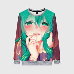 Свитшот женский Miku Ahegao, цвет: 3D-меланж