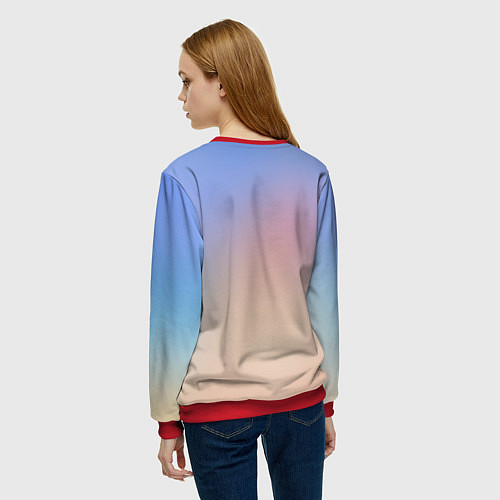 Женский свитшот Жизнь в другом мире с нуля / 3D-Красный – фото 4