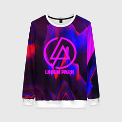 Свитшот женский Linkin Park: Violet Neon, цвет: 3D-белый