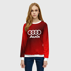 Свитшот женский Audi: Red Carbon, цвет: 3D-белый — фото 2