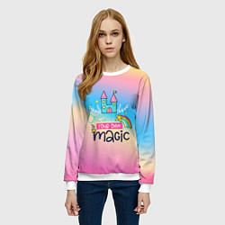 Свитшот женский Create your own magic, цвет: 3D-белый — фото 2