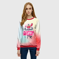 Свитшот женский Marry me, цвет: 3D-красный — фото 2
