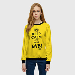Свитшот женский Keep Calm & Heja BVB, цвет: 3D-черный — фото 2