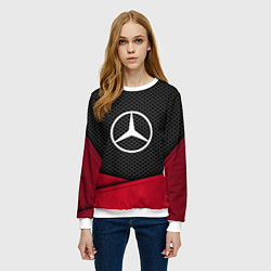 Свитшот женский Mercedes Benz: Grey Carbon, цвет: 3D-белый — фото 2
