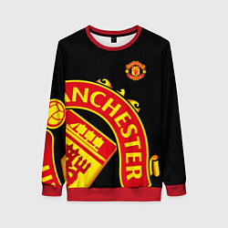 Свитшот женский FC Man United: Black Exclusive, цвет: 3D-красный