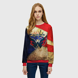 Свитшот женский HC Capitals: Old Style, цвет: 3D-красный — фото 2