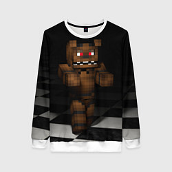 Свитшот женский Minecraft: Freddy FNAF, цвет: 3D-белый