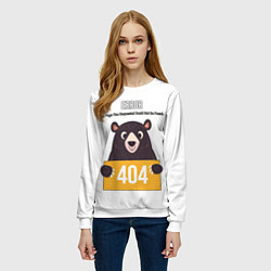 Свитшот женский Error 404: Bear, цвет: 3D-белый — фото 2