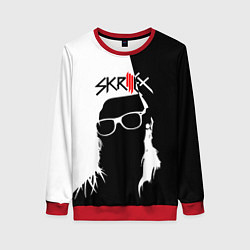 Свитшот женский Skrillex: Black & White, цвет: 3D-красный