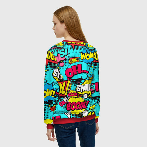 Женский свитшот Кислотный поп-арт / 3D-Красный – фото 4