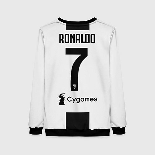 Женский свитшот FC Juventus: Ronaldo Home 18-19 / 3D-Черный – фото 2