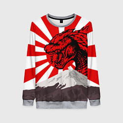 Свитшот женский Japanese Godzilla, цвет: 3D-меланж