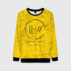 Свитшот женский 21 Pilots: Yellow Grunge, цвет: 3D-черный