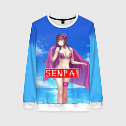 Свитшот женский Senpai: Summer Girl, цвет: 3D-белый