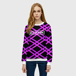 Свитшот женский Black Pink: Neon Lines, цвет: 3D-белый — фото 2