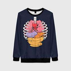 Свитшот женский Внутри меня котики, цвет: 3D-черный