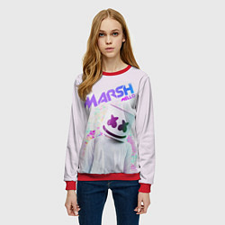 Свитшот женский Marshmello: New DJ, цвет: 3D-красный — фото 2