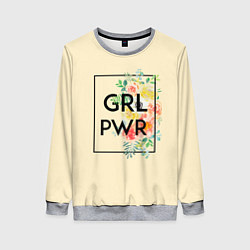 Свитшот женский GRL PWR, цвет: 3D-меланж