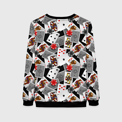 Женский свитшот Игральные карты и фишки / 3D-Черный – фото 2