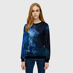 Свитшот женский Синий космос, цвет: 3D-черный — фото 2
