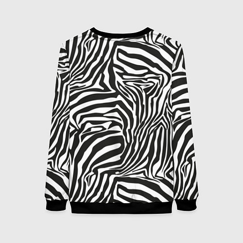 Женский свитшот Полосы шкура зебры / 3D-Черный – фото 2