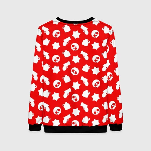 Женский свитшот Brawl Stars: Red & White / 3D-Черный – фото 2