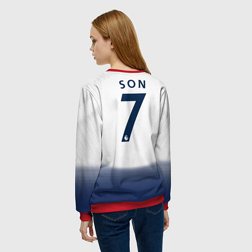 Женский свитшот FC Tottenham: Son Home 18-19 / 3D-Красный – фото 4