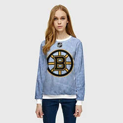 Свитшот женский Boston Bruins: Hot Ice, цвет: 3D-белый — фото 2