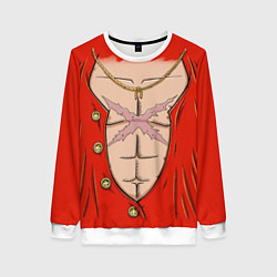 Свитшот женский One Piece грудь Луффи со шляпой для косплея, цвет: 3D-белый