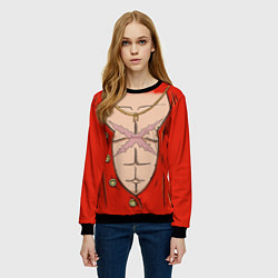 Свитшот женский One Piece грудь Луффи со шляпой для косплея, цвет: 3D-черный — фото 2