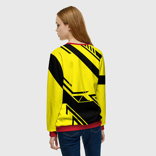 Женский свитшот Cyberpunk 2077: Yellow Samurai / 3D-Красный – фото 4
