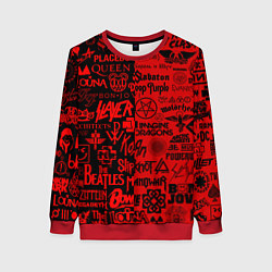 Женский свитшот ЛОГОТИПЫ РОК ГРУПП