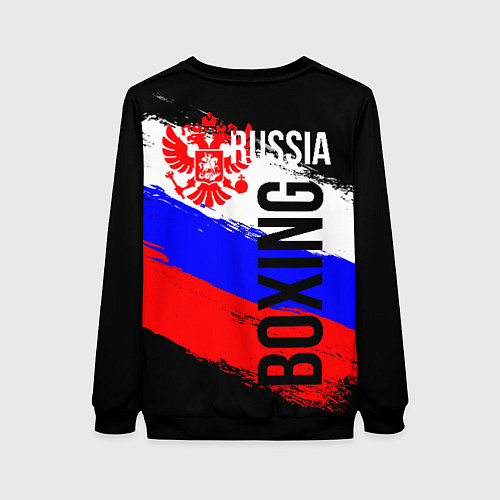 Женский свитшот Boxing Russia Team и герб РФ / 3D-Черный – фото 2