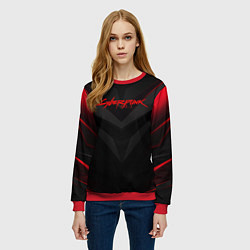 Свитшот женский CYBERPUNK 2077, цвет: 3D-красный — фото 2