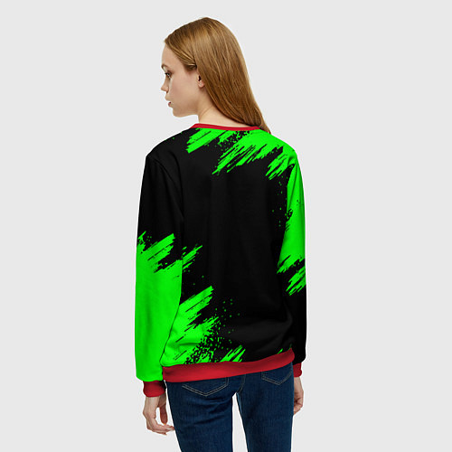 Женский свитшот MINECRAFT CREEPER / 3D-Красный – фото 4