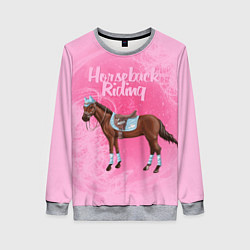 Свитшот женский Horseback Rading, цвет: 3D-меланж