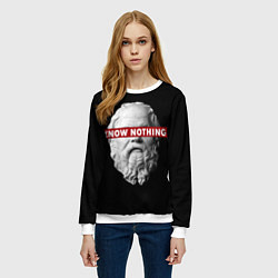Свитшот женский Ничего Не Знаю, цвет: 3D-белый — фото 2