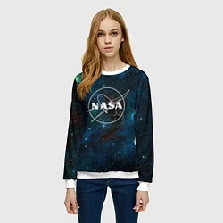 Свитшот женский NASA, цвет: 3D-белый — фото 2