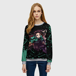 Свитшот женский KIMETSU NO YAIBA, цвет: 3D-меланж — фото 2