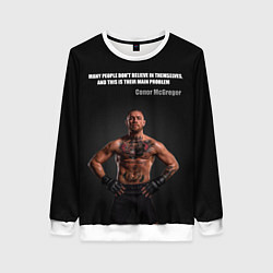 Свитшот женский Conor McGregor: Motivation, цвет: 3D-белый