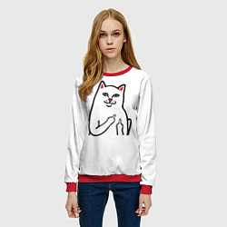 Свитшот женский Meme Cat, цвет: 3D-красный — фото 2