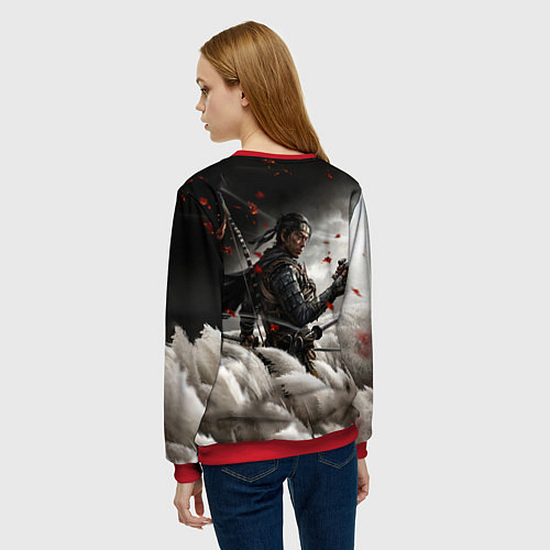 Женский свитшот Ghost of Tsushima / 3D-Красный – фото 4