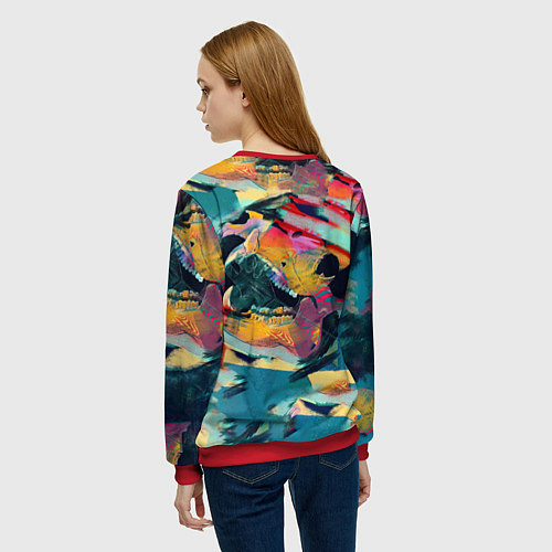 Женский свитшот Абстрактный рисунок / 3D-Красный – фото 4