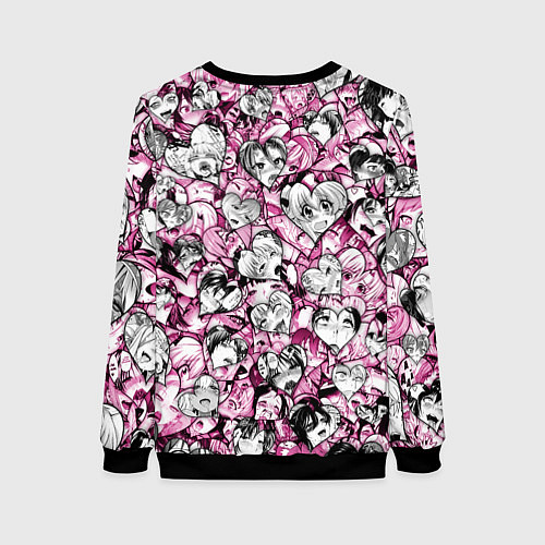 Женский свитшот Ahegao валентинки / 3D-Черный – фото 2