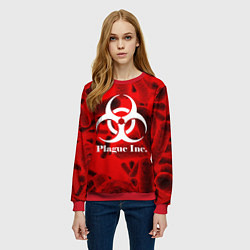 Свитшот женский PLAGUE INC, цвет: 3D-красный — фото 2