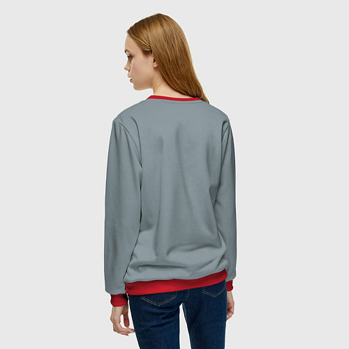 Женский свитшот Кошмарный сон стоматолога / 3D-Красный – фото 4