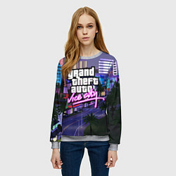 Свитшот женский Grand Theft Auto Vice City, цвет: 3D-меланж — фото 2