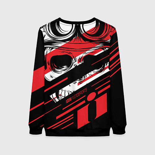 Женский свитшот Череп Icon красный / 3D-Черный – фото 2